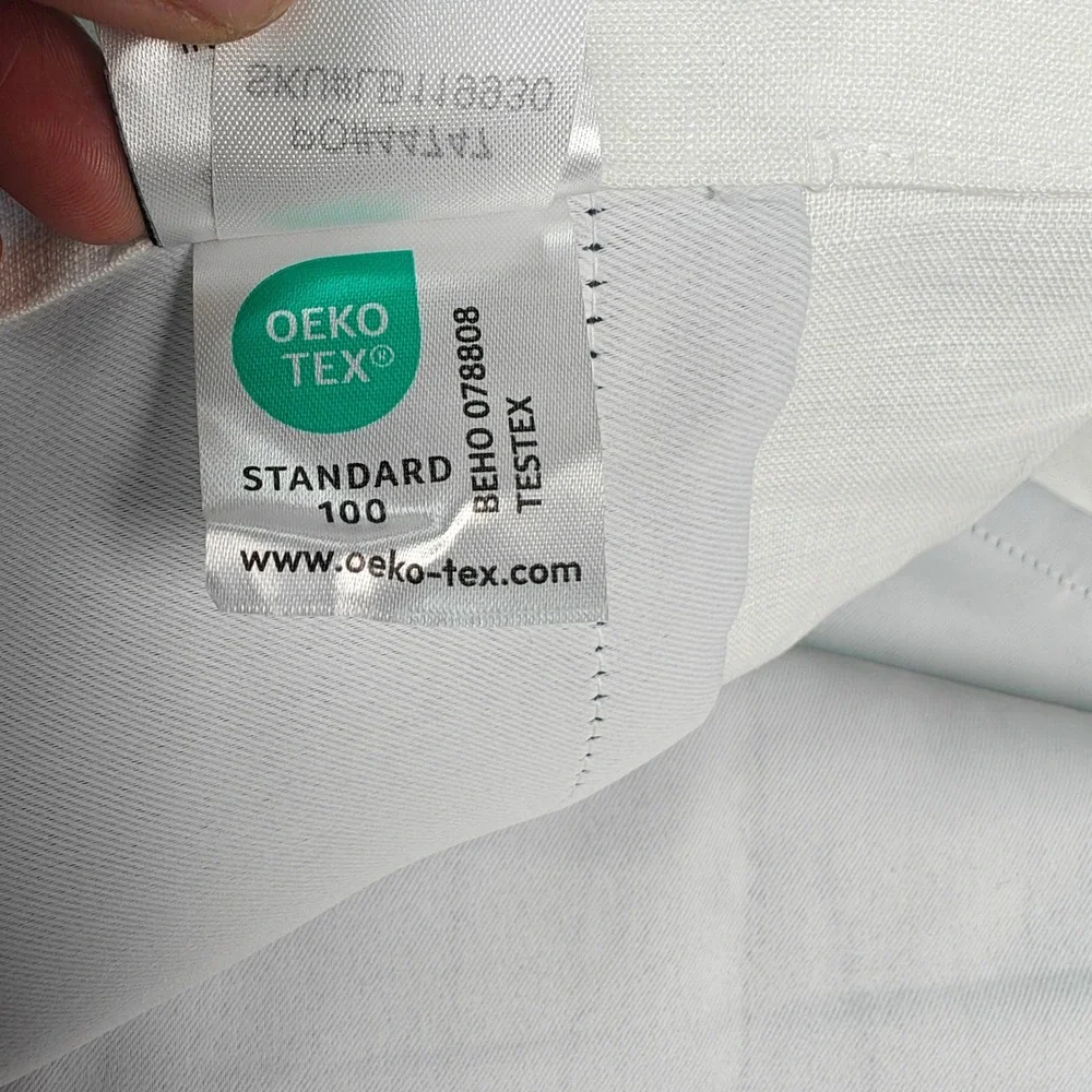 Quince European Linen Room Darkening Curtain ivory 96 x 84 Back Tab LB119930